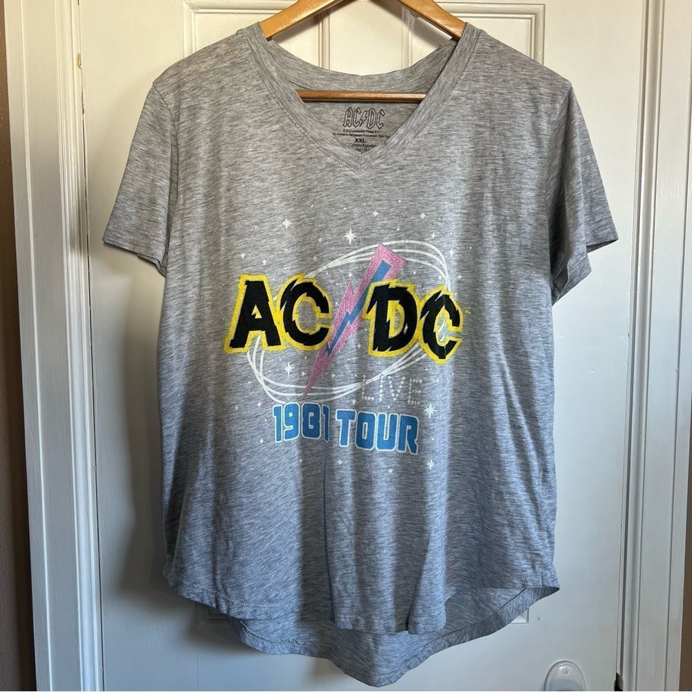 AC/DC Gray V-Neck T-Shirt